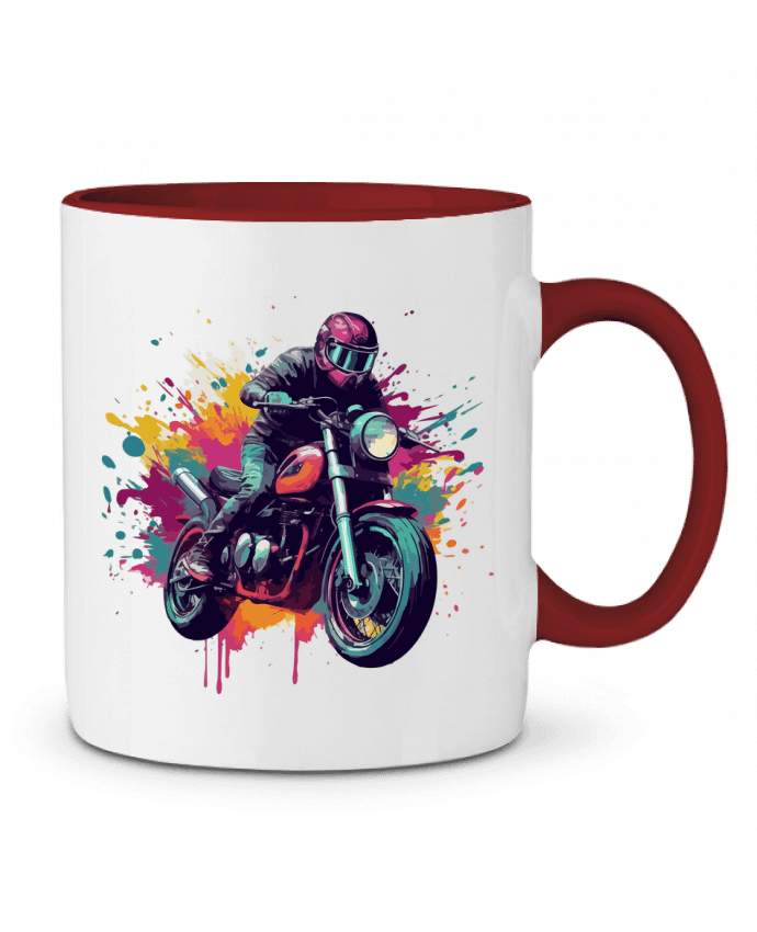 Mug bicolore Moto avec tâche de couleur KronoArt