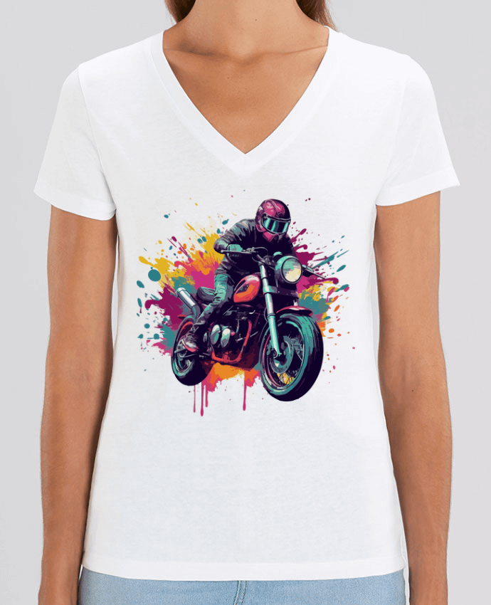 Tee-shirt femme Moto avec tâche de couleur Par  KronoArt