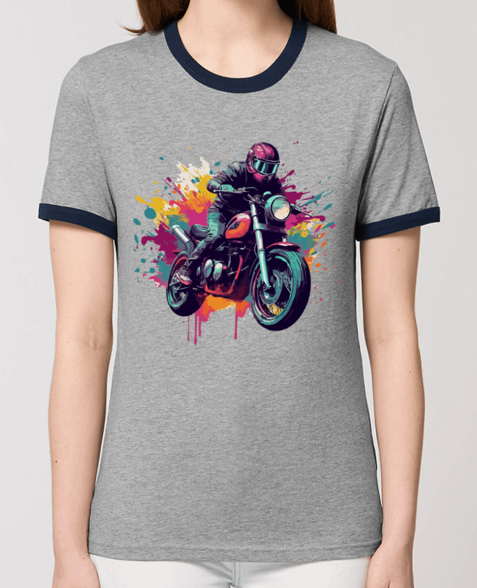 T-shirt Moto avec tâche de couleur par KronoArt