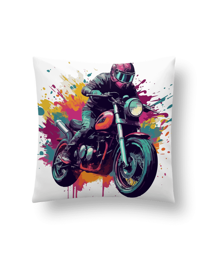 Coussin Moto avec tâche de couleur par KronoArt