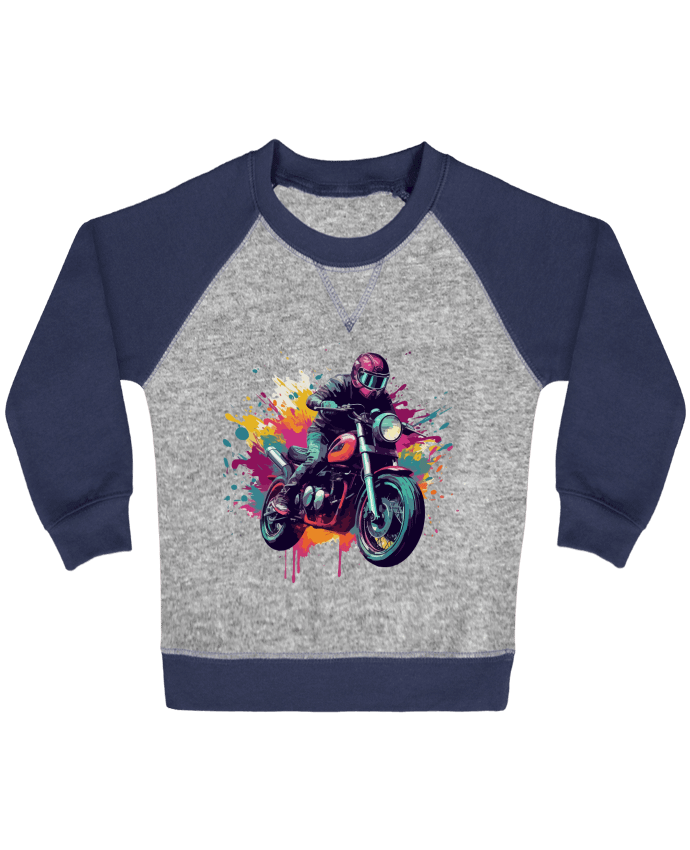 Sweat bébé manches contrastée Moto avec tâche de couleur par KronoArt