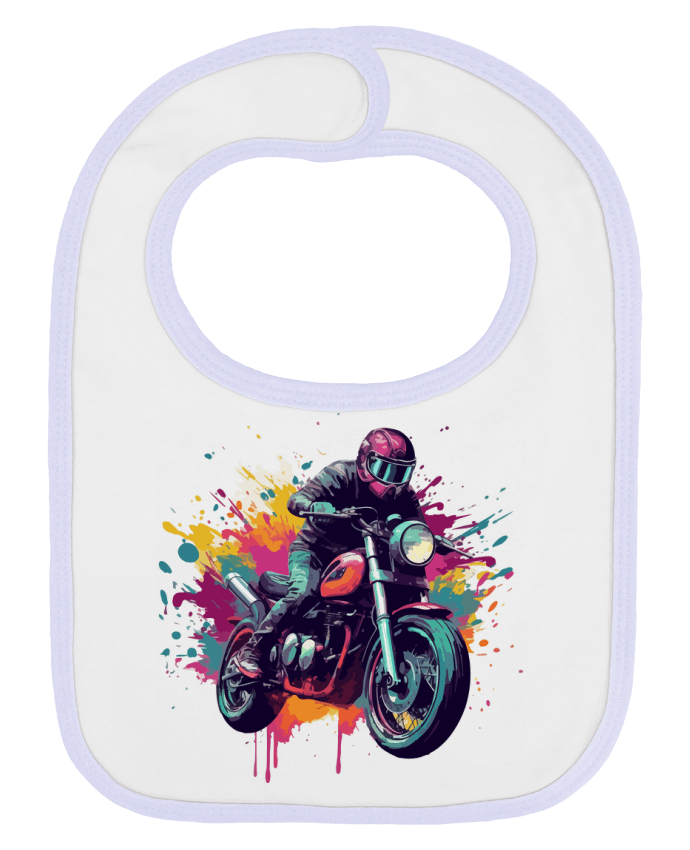 Bavoir bébé uni Moto avec tâche de couleur par KronoArt