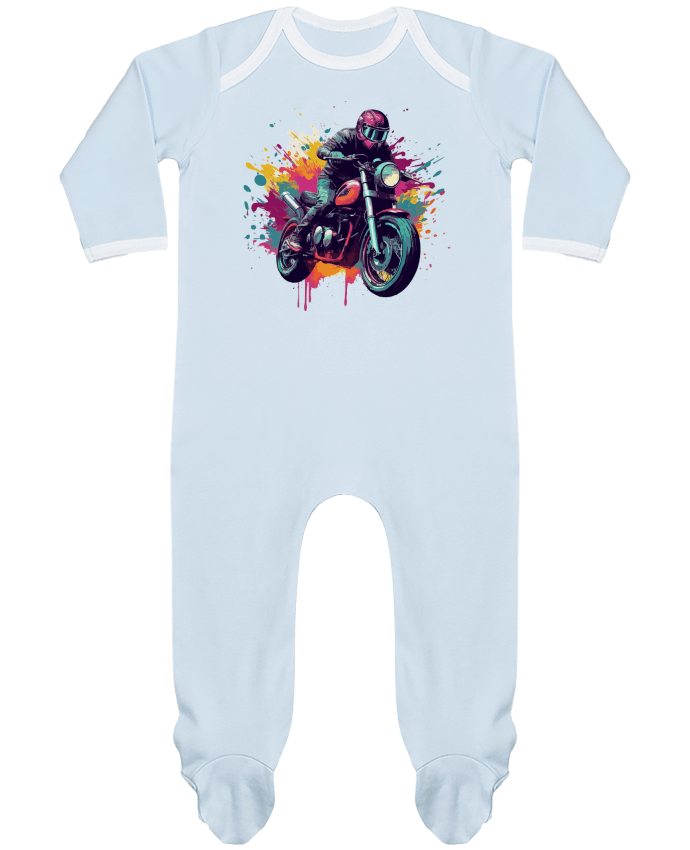 Body Pyjama Bébé Moto avec tâche de couleur par KronoArt