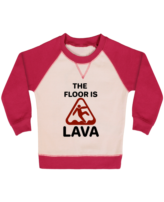 Sweatshirt Baby crew-neck sleeves contrast raglan The floor is lava by tunetoo