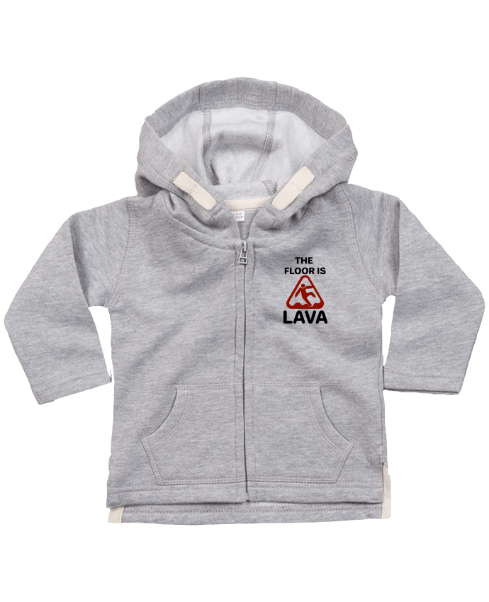 Hoddie with zip for baby The floor is lava by tunetoo