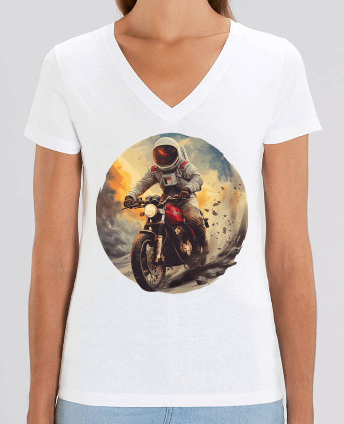 Tee-shirt femme Un astronaute sur une moto Par  KronoArt