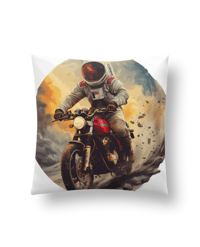 Coussin Un astronaute sur une moto par KronoArt