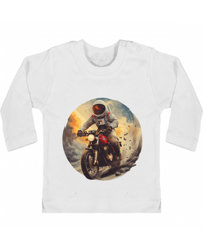 T-shirt bébé Un astronaute sur une moto manches longues du designer KronoArt