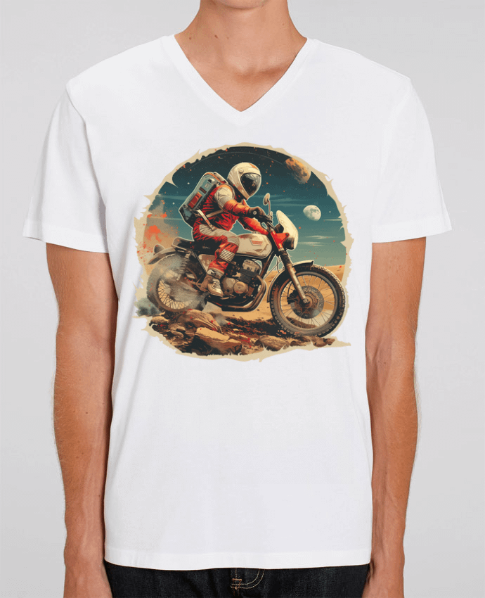 T-shirt homme Un astronaute sur une moto par KronoArt