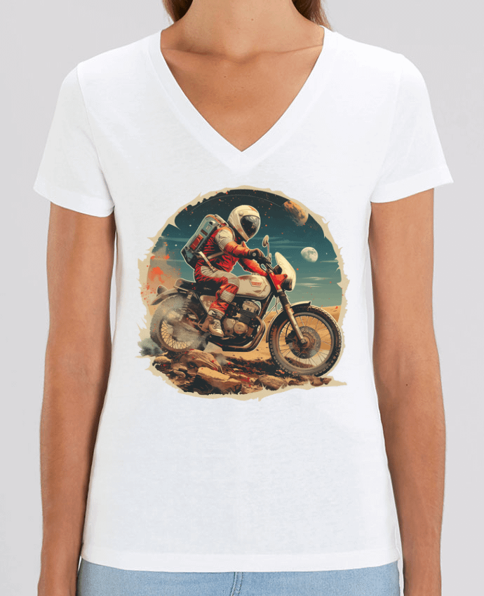 Tee-shirt femme Un astronaute sur une moto Par  KronoArt