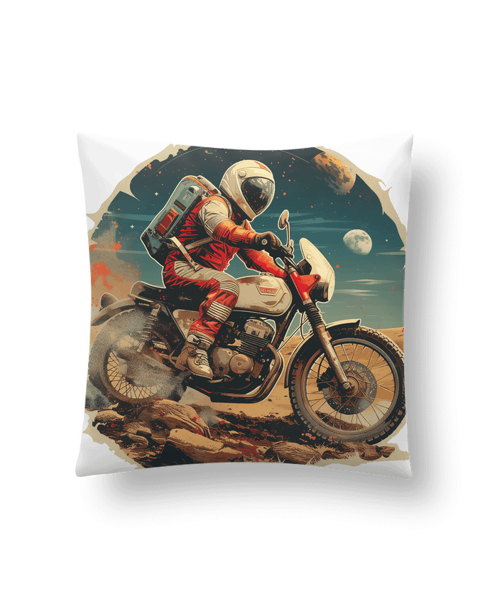 Coussin Un astronaute sur une moto par KronoArt