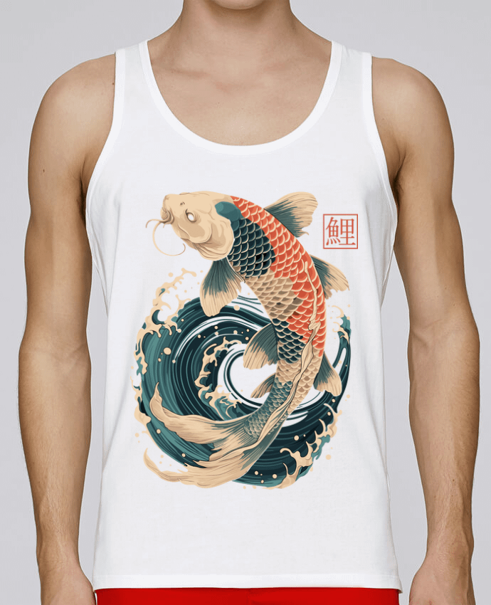 Débardeur homme Carpe Koi par KronoArt 100% coton bio