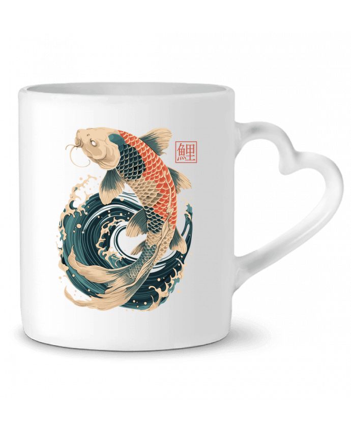 Mug coeur Carpe Koi par KronoArt