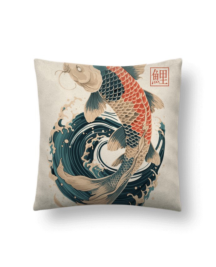 Coussin suédine Carpe Koi par KronoArt