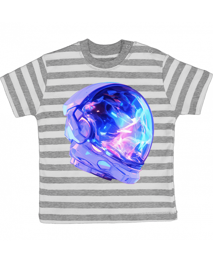 Tee-shirt bébé à rayures Casque d'Astronaute par KronoArt