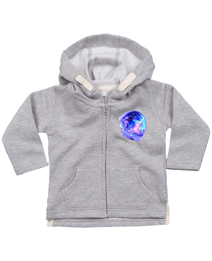 Sweat à capuche bébé zippé Casque d'Astronaute par KronoArt