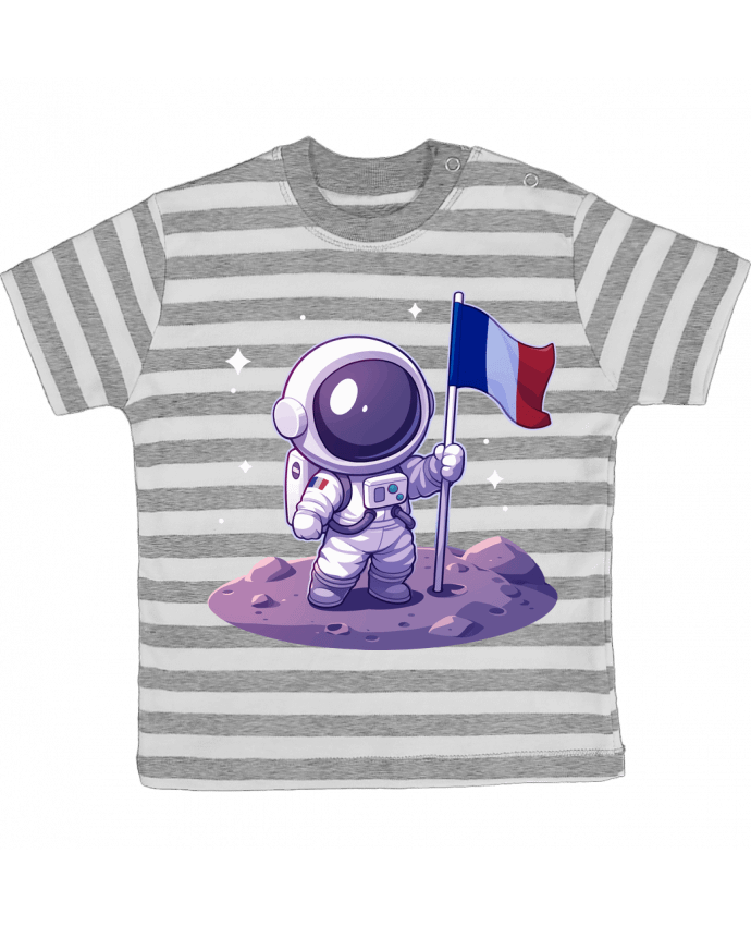 Tee-shirt bébé à rayures Astronaute Français par KronoArt