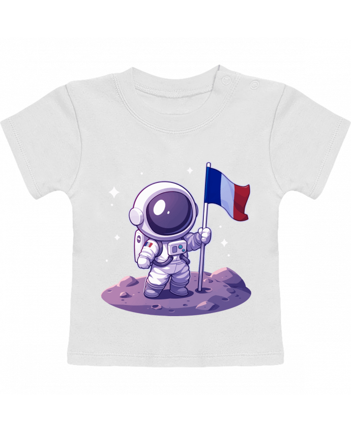 T-shirt bébé Astronaute Français manches courtes du designer KronoArt