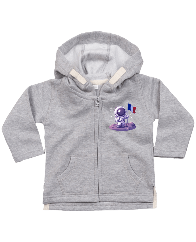 Sweat à capuche bébé zippé Astronaute Français par KronoArt