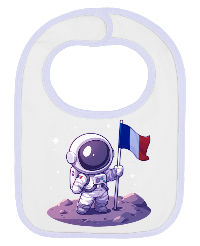 Bavoir bébé uni Astronaute Français par KronoArt