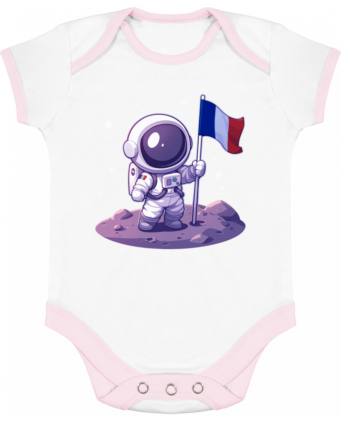 Body bébé manches contrastées Astronaute Français par KronoArt