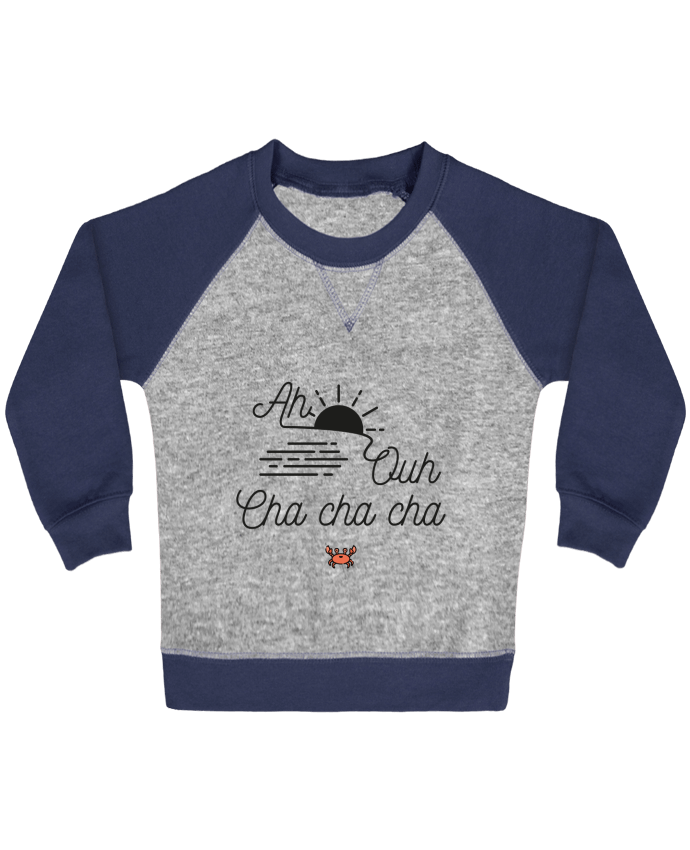 Sweat bébé manches contrastée Ah ouh cha cha cha par Folie douce
