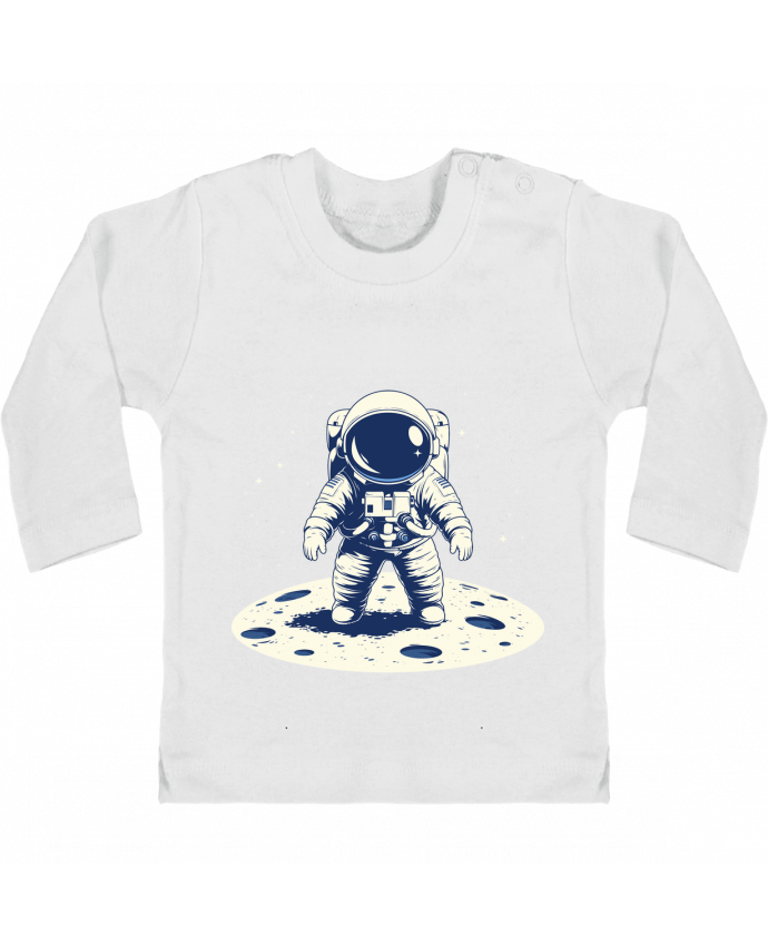 T-shirt bébé Un Astronaute sue la Lune manches longues du designer KronoArt