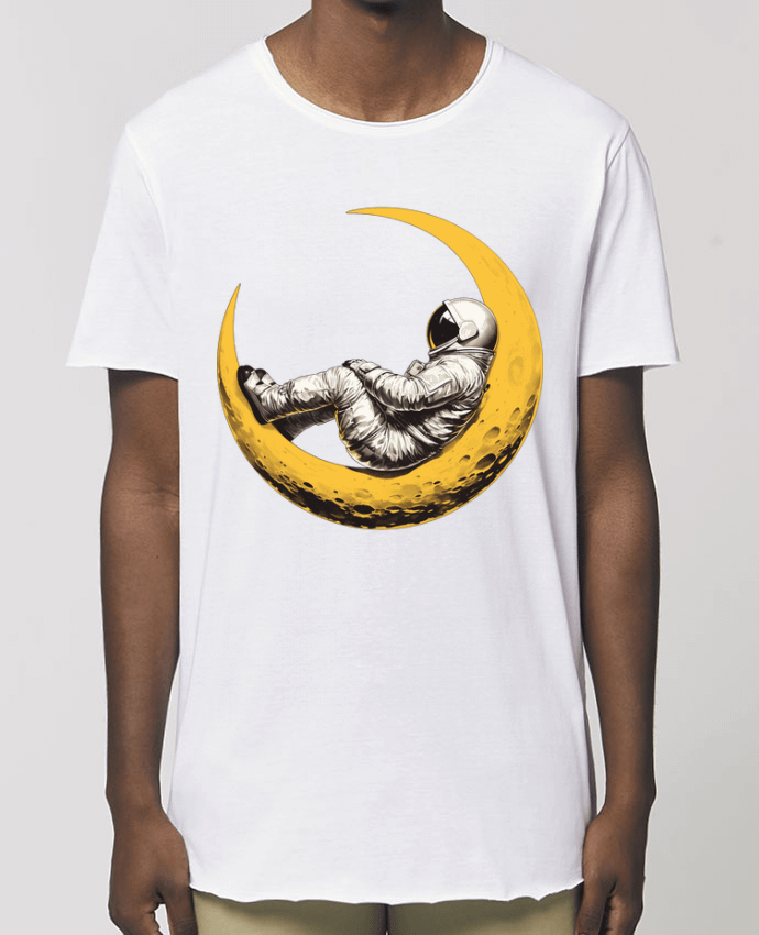 Tee-shirt Homme Un astronaute sur un croissant de Lune Par  KronoArt