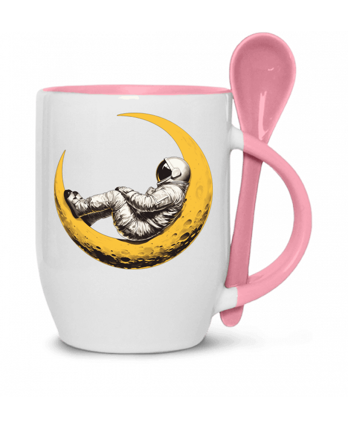  Tasse cuillère Un astronaute sur un croissant de Lune par KronoArt