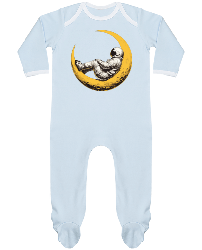 Body Pyjama Bébé Un astronaute sur un croissant de Lune par KronoArt