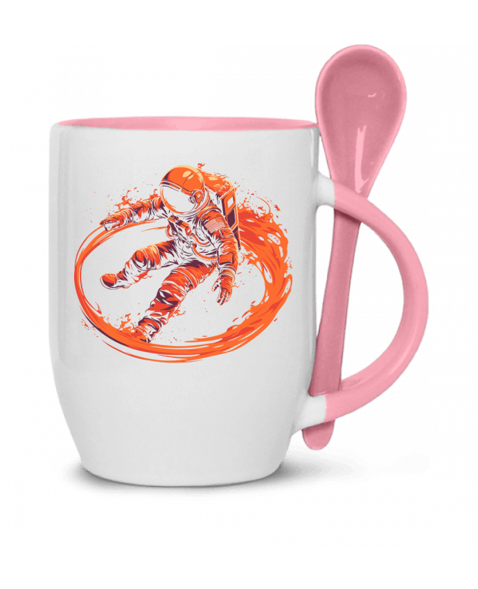  Tasse cuillère Astronaute encerclé par des flammes par KronoArt