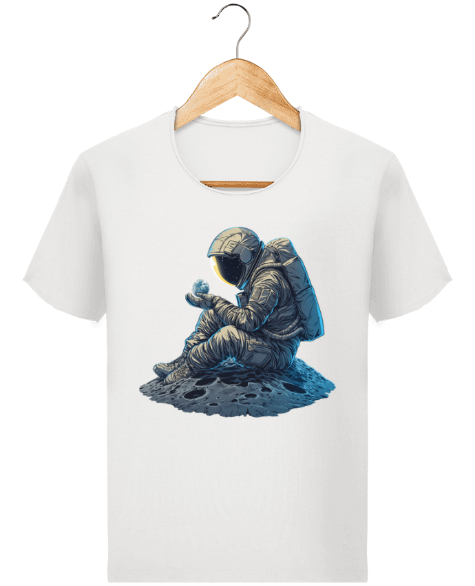  T-shirt Homme vintage Un astronaute observe la Terre par KronoArt