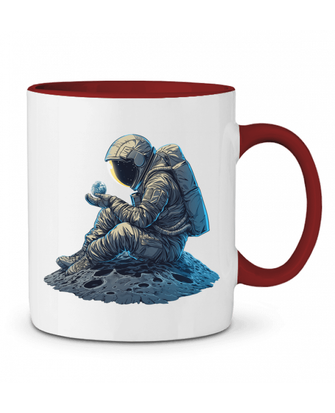 Mug bicolore Un astronaute observe la Terre KronoArt