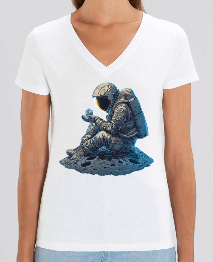 Tee-shirt femme Un astronaute observe la Terre Par  KronoArt