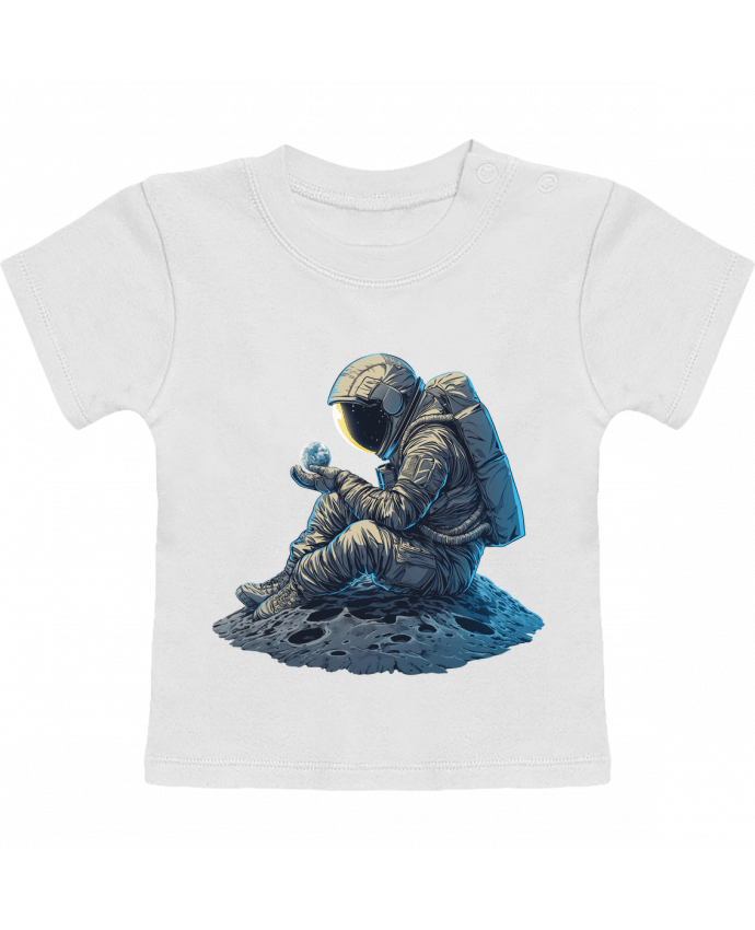 T-shirt bébé Un astronaute observe la Terre manches courtes du designer KronoArt