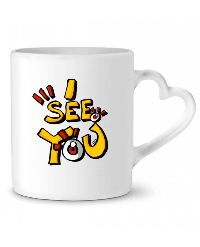 Mug coeur I see you par Geia