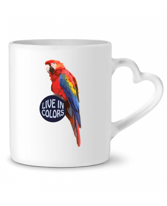 Mug coeur Perroquet - Live in colors par justsayin