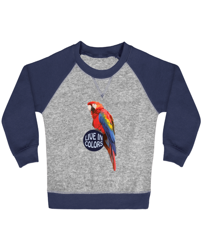 Sudadera Bebé Cuello Redondo Mangas Contraste Perroquet - Live in colors por justsayin