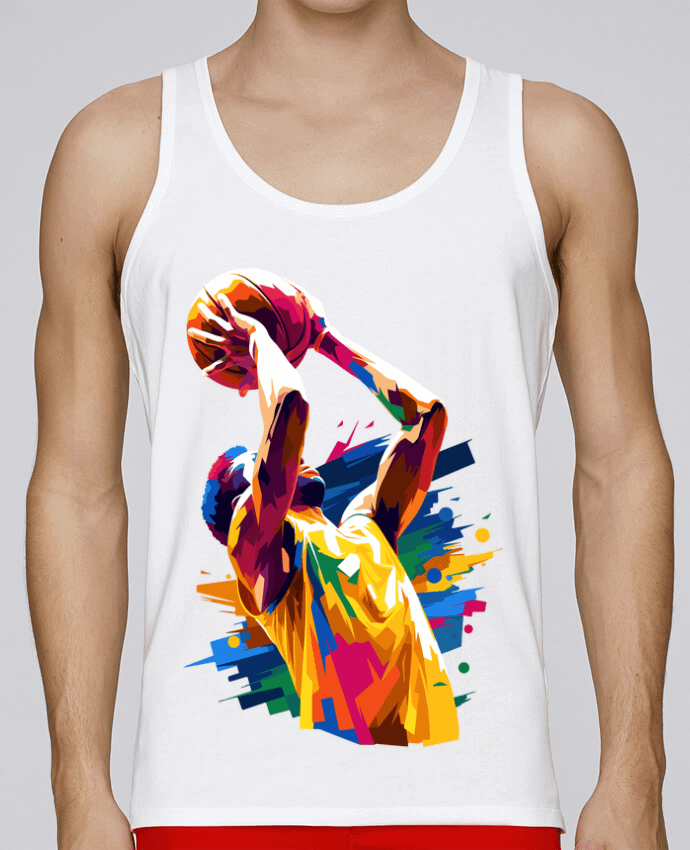Débardeur homme Homme qui fait du basket par KronoArt 100% coton bio