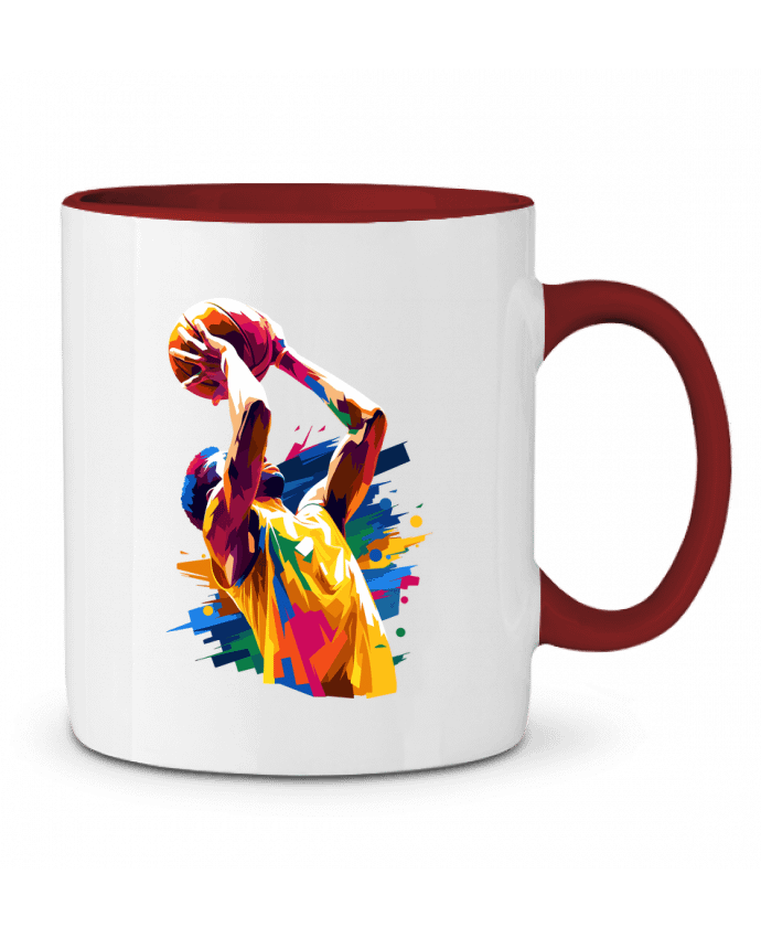 Mug bicolore Homme qui fait du basket KronoArt