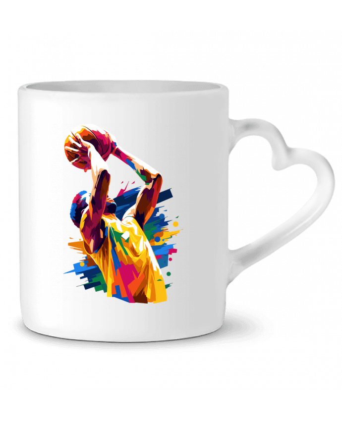 Mug coeur Homme qui fait du basket par KronoArt