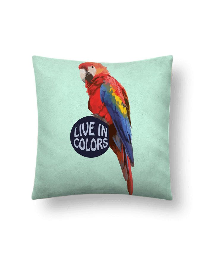 Coussin suédine Perroquet - Live in colors par justsayin