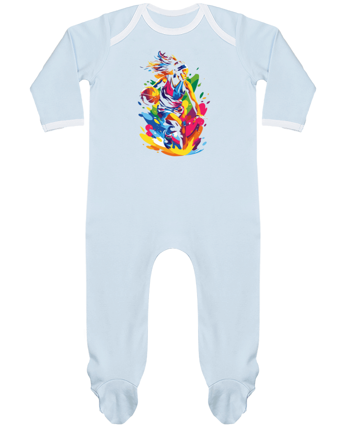 Body Pyjama Bébé Femme qui fait du basket par KronoArt