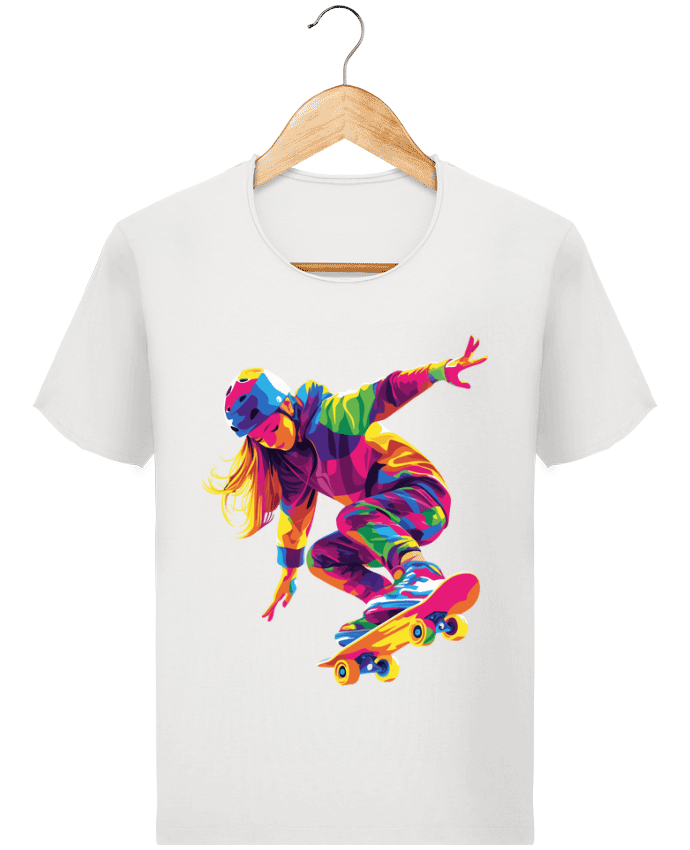  T-shirt Homme vintage Femme qui fait du Skate par KronoArt