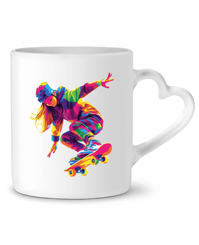 Mug coeur Femme qui fait du Skate par KronoArt