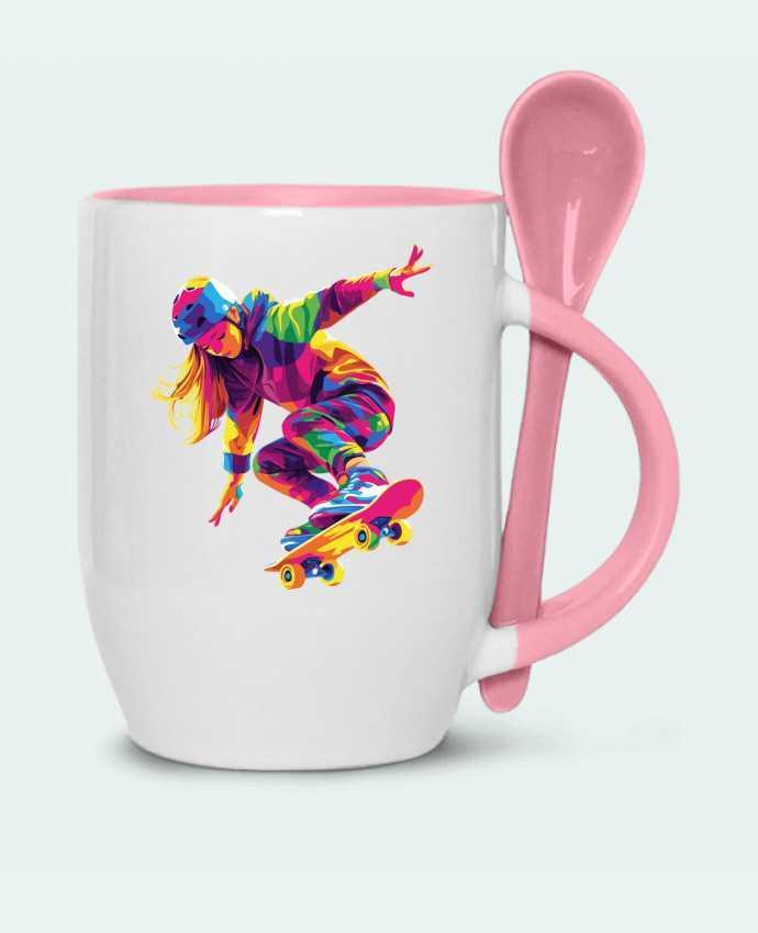  Tasse cuillère Femme qui fait du Skate par KronoArt