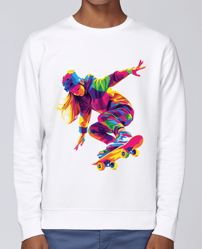 Sweatshirt Femme qui fait du Skate par KronoArt