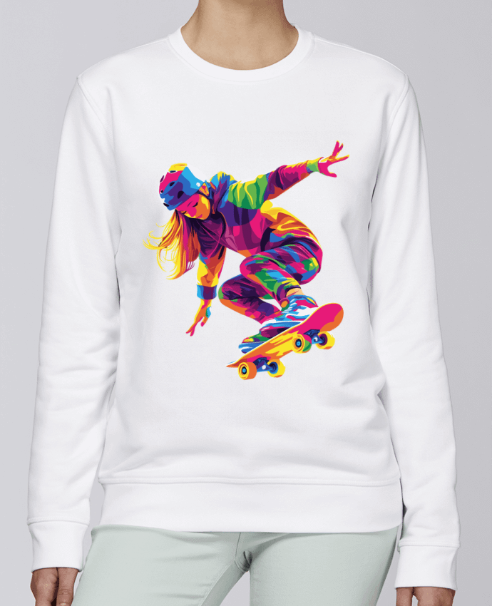 Sweatshirt Femme qui fait du Skate par KronoArt