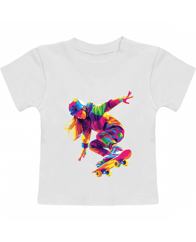 T-shirt bébé Femme qui fait du Skate manches courtes du designer KronoArt