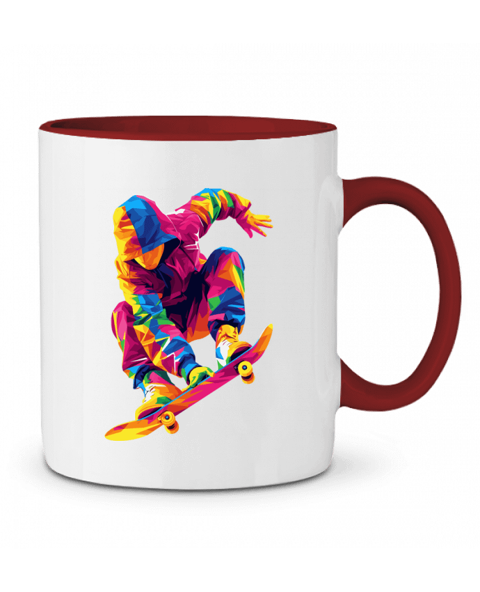 Mug bicolore Homme qui fait du Skate KronoArt